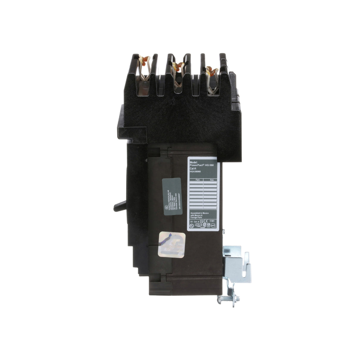 Interruptor termomagnético PowerPacT H, de 60A, 3 polos, 35kA a 600V, I-Line Schneider Electric HGA36060