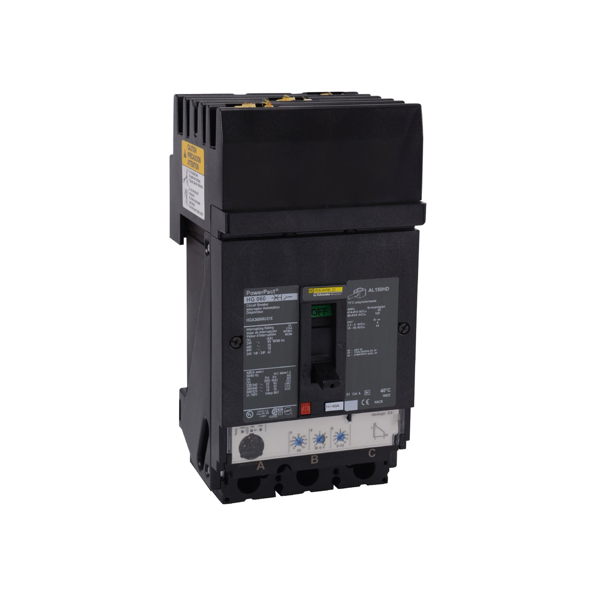 H 35 kA @480v 3 P 60A Schneider Electric HGA36060U31X