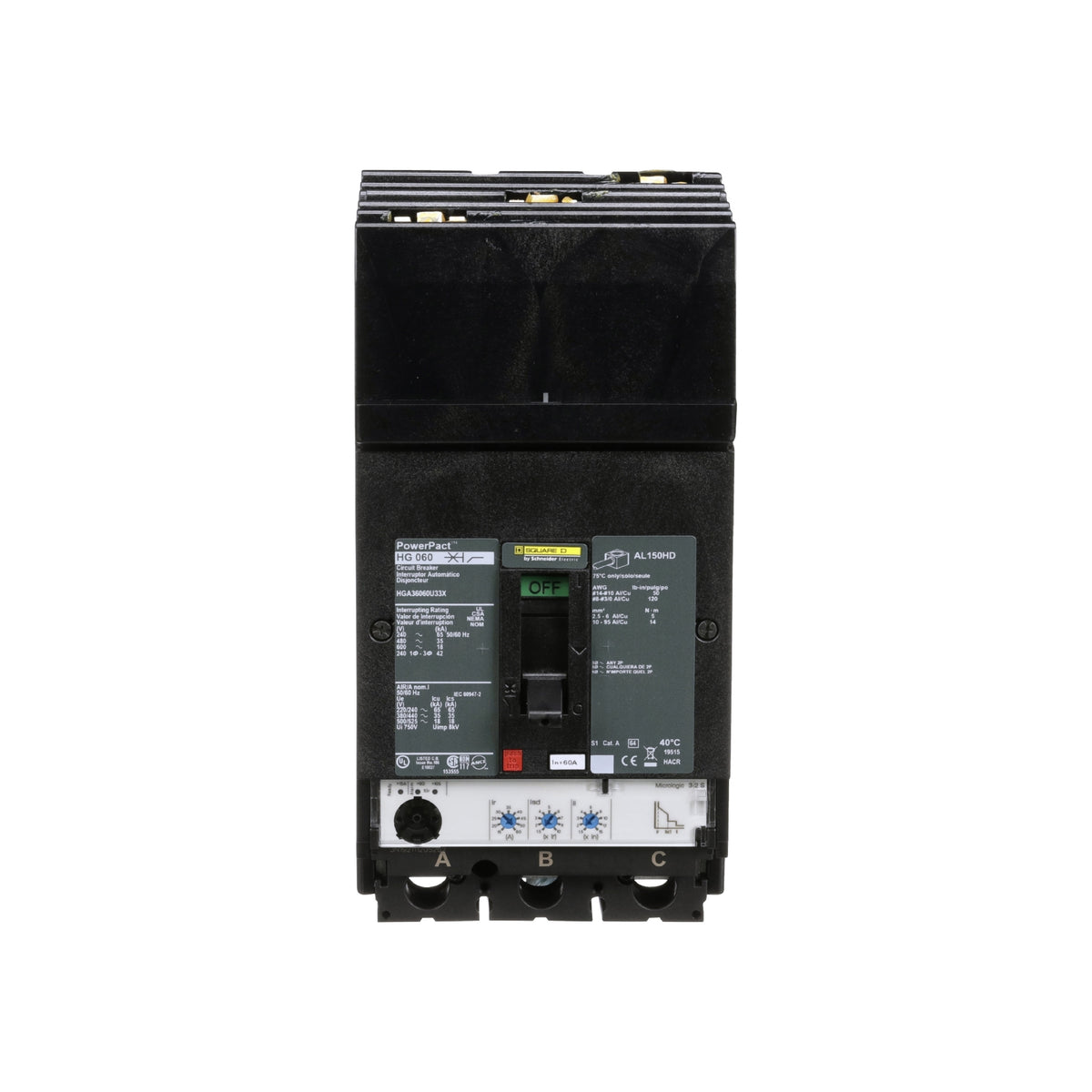H 35 kA 480V 3 P 60A Micrologic Schneider Electric HGA36060U33X