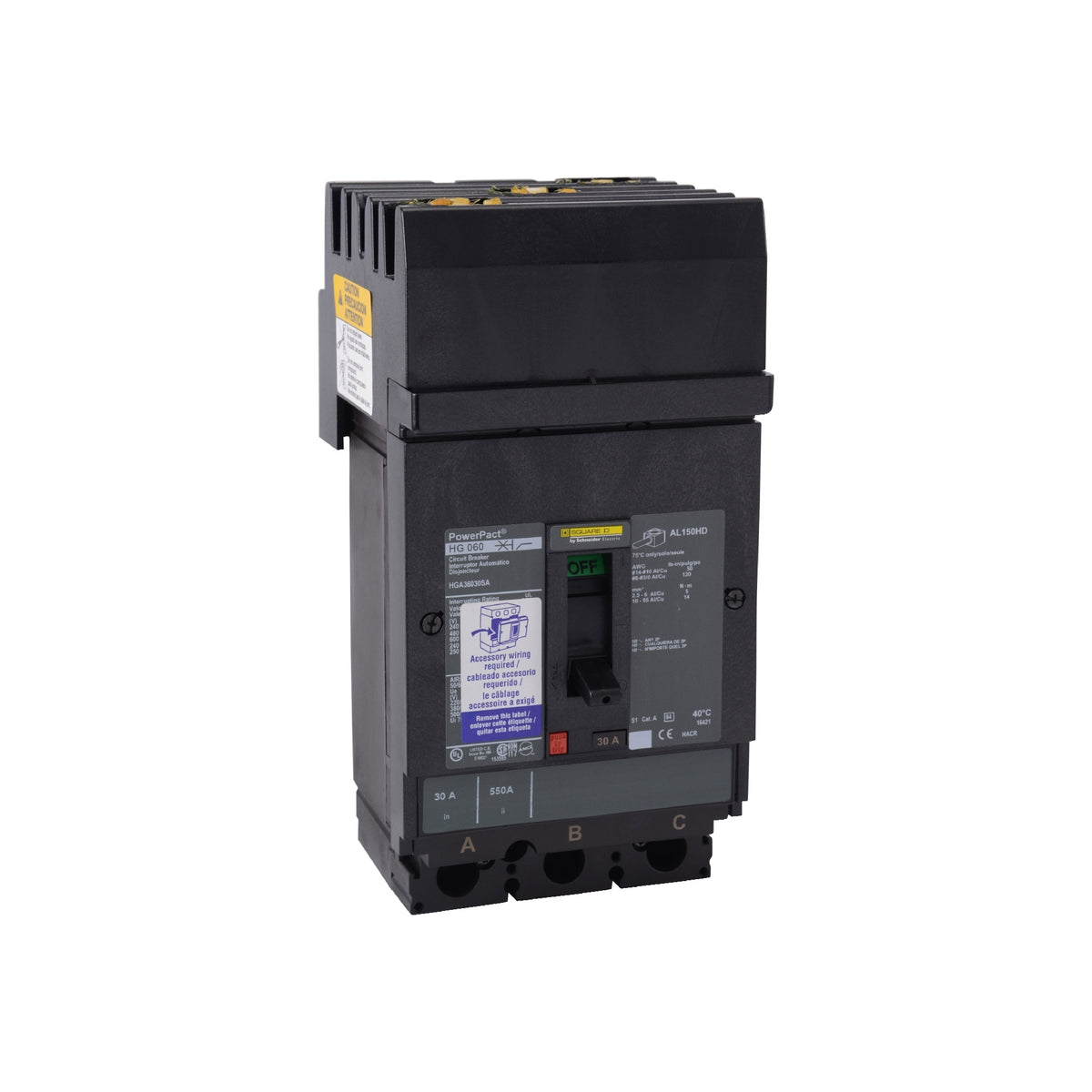 H 35 kA @ 480V 3 P 100A Lsi Schneider Electric HGA36100U33X
