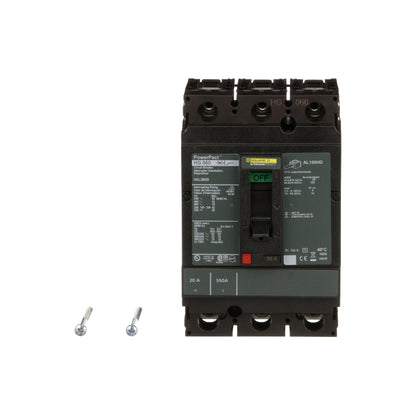 Interruptor termomagnético PowerPacT H, de 20A, 3 polos, 35kA a 600V, I-Line Schneider Electric HGL36020