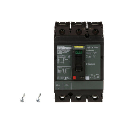 Interruptor termomagnético PowerPacT H, de 20A, 3 polos, 65kA a 600V, I-Line Schneider Electric HJL36020