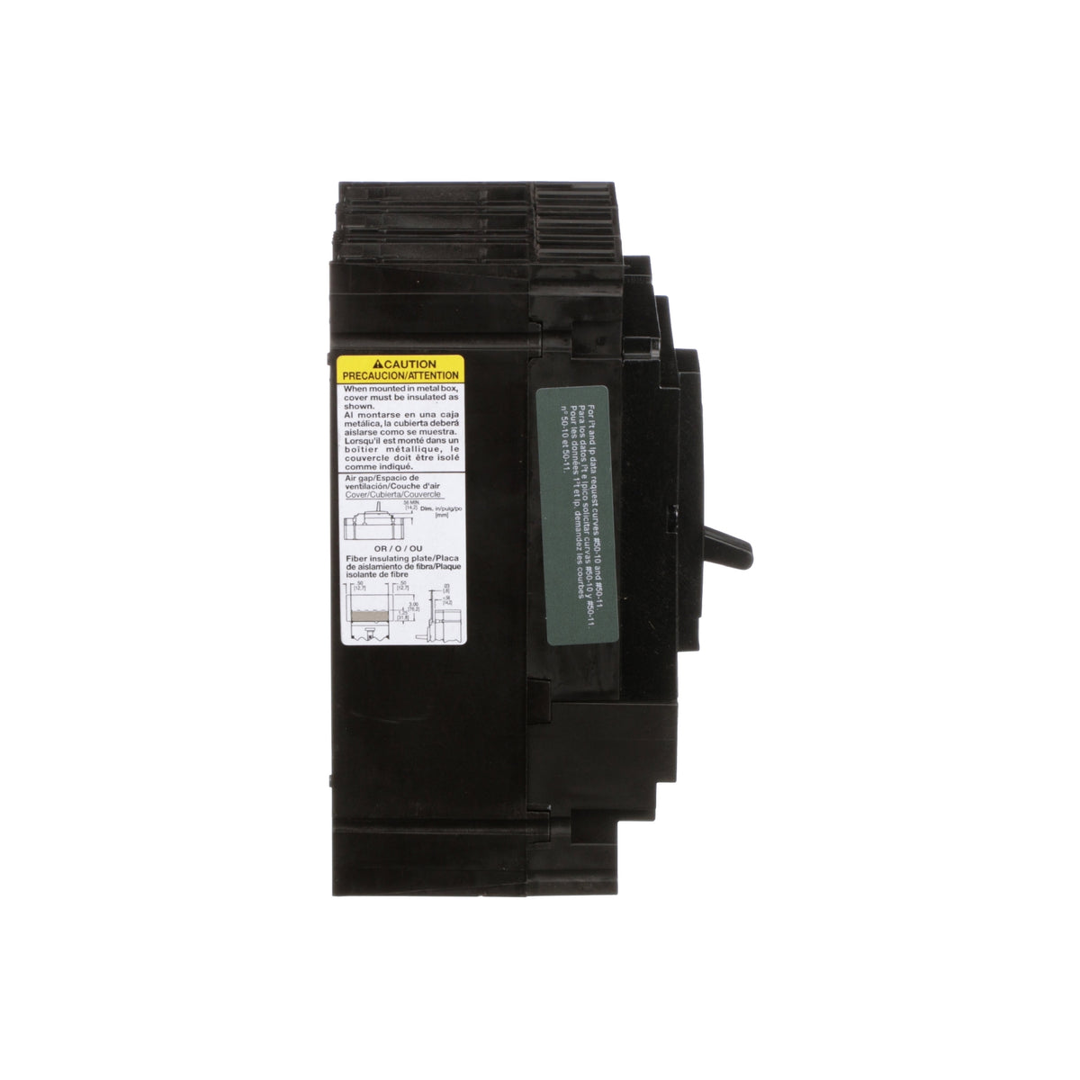 Interruptor termomagnético PowerPacT H, de 80A, 3 polos, 65kA a 600V, I-Line Schneider Electric HJL36080