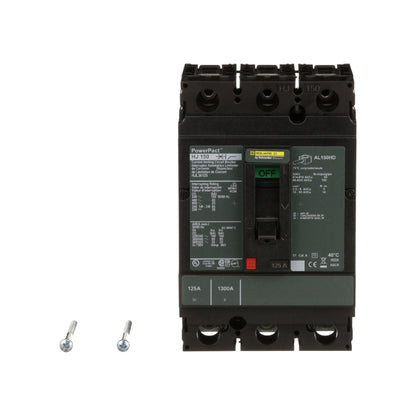 Interruptor termomagnético PowerPacT H, de 125A, 3 polos, 65kA a 600V, I-Line Schneider Electric HJL36125