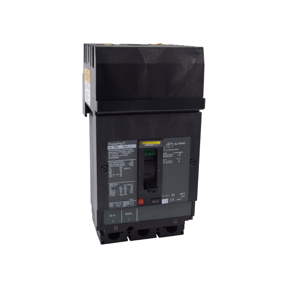 H 100 kA 3 P 600V 050A Schneider Electric HLA36050