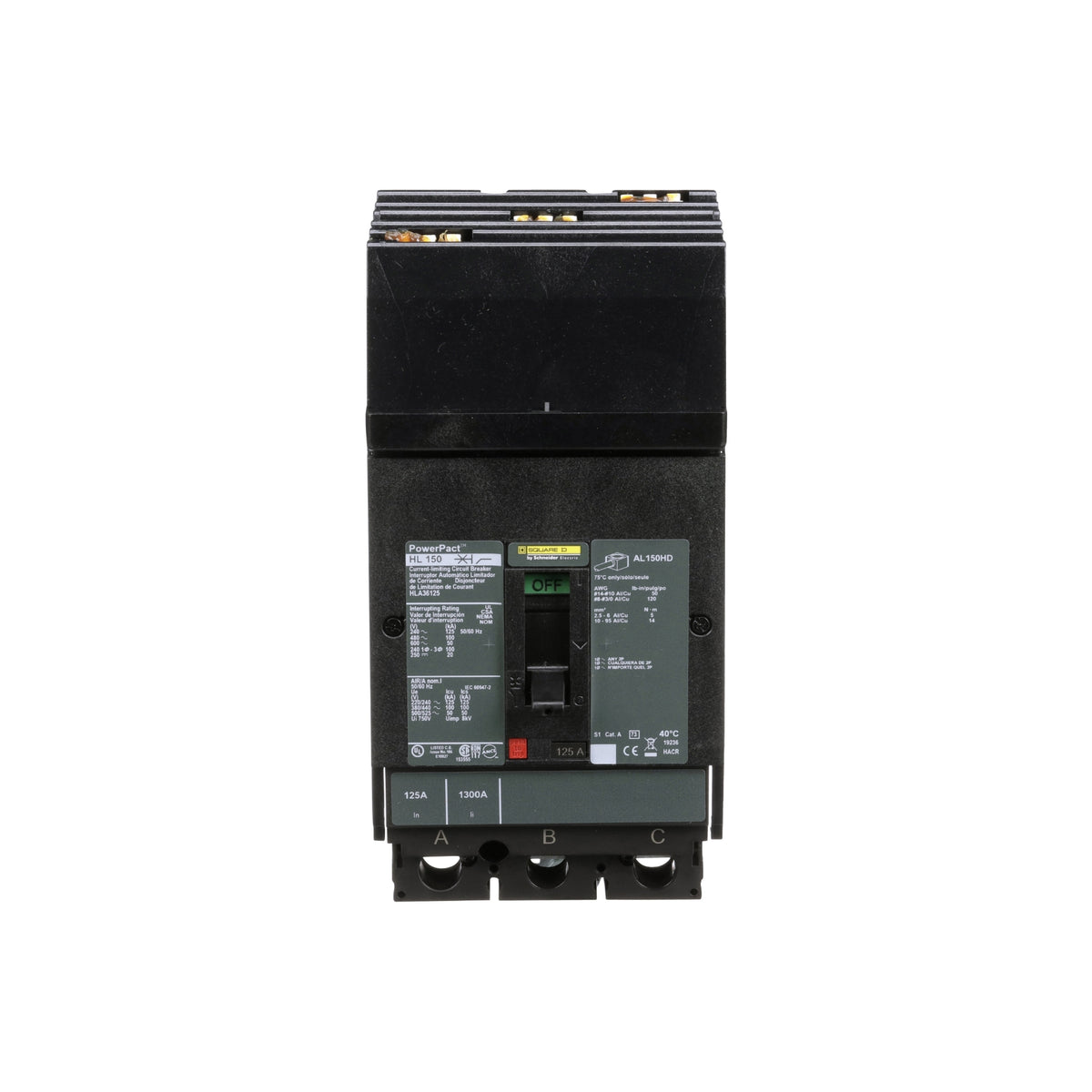 H 100 kA 3 P 600V 125A Schneider Electric HLA36125