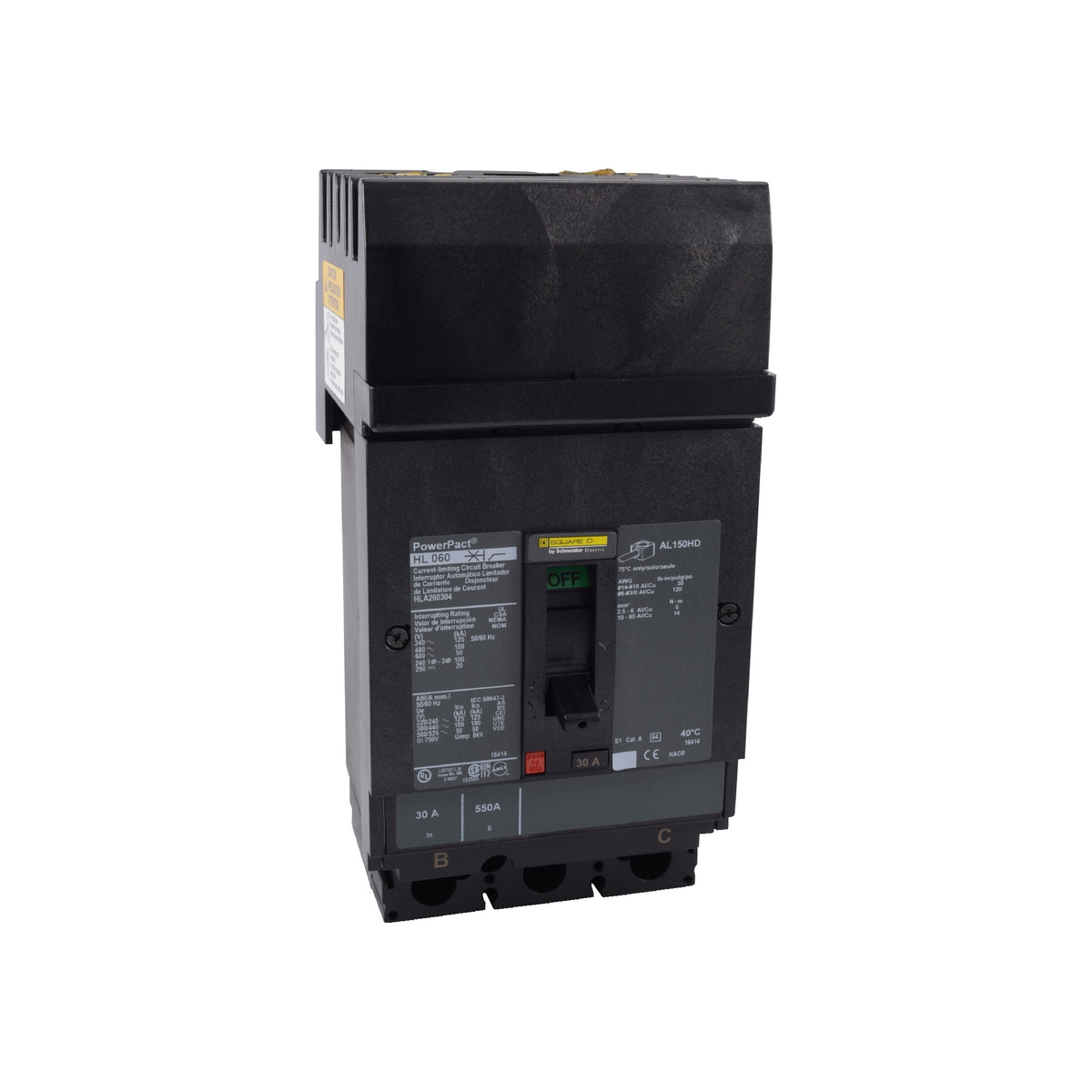 H 100 kA 3 P 600V 150A Schneider Electric HLA36150
