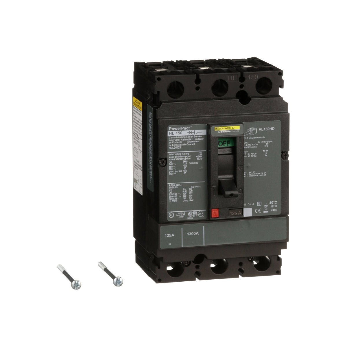 H 100 kA 3 P 600V 125A Schneider Electric HLL36125
