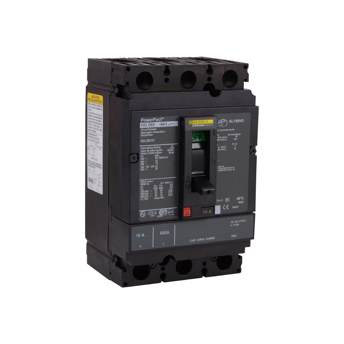 H 100 kA 3 P 600V 125A Schneider Electric HLL36125