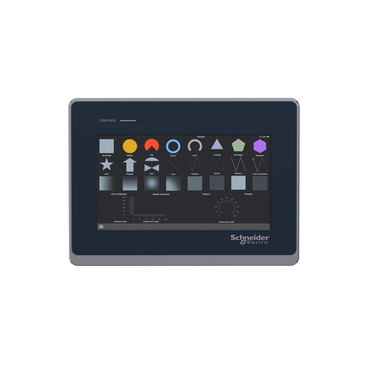 7"w Touch Panel Display, 2com, 2ETHERNET, Usb Host&device, 24 VCC Schneider Electric HMIST6400