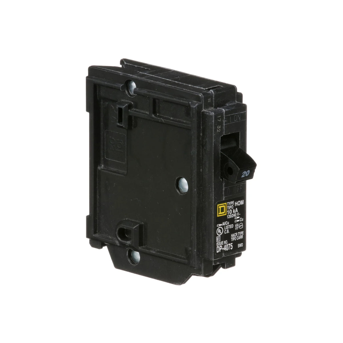 Interruptor Enchufable Homeline 1 Polos 20 A Square D Schneider Electric HOM120