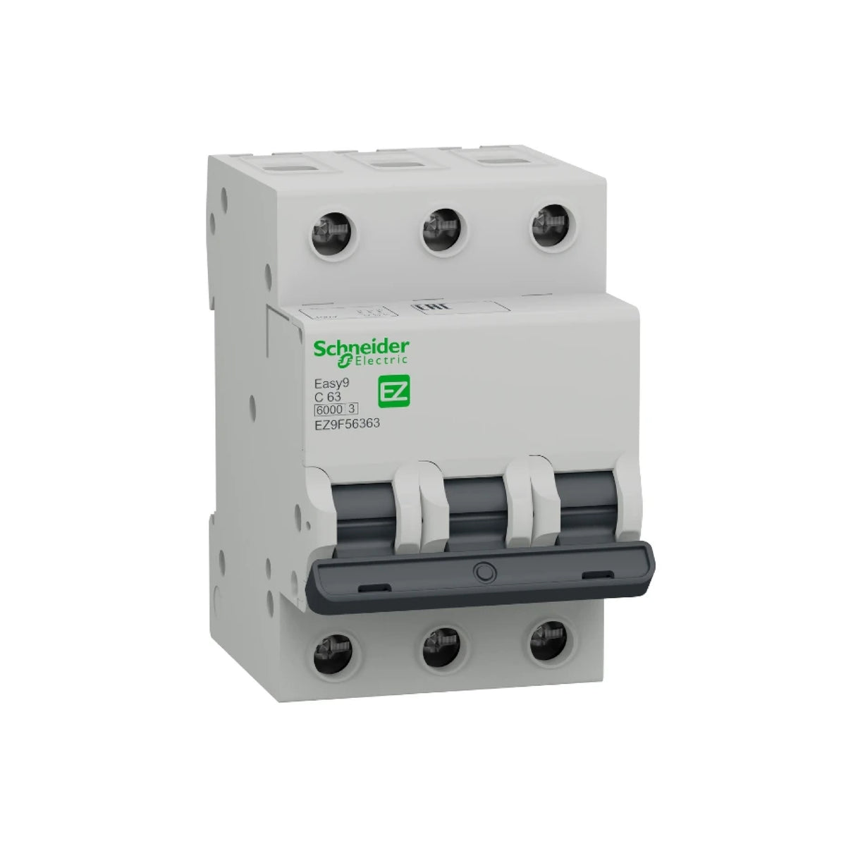 Interruptor Termomagnético Easy9 3 Polos 63 A Curva C Riel Din Schneider Electric EZ9F56363