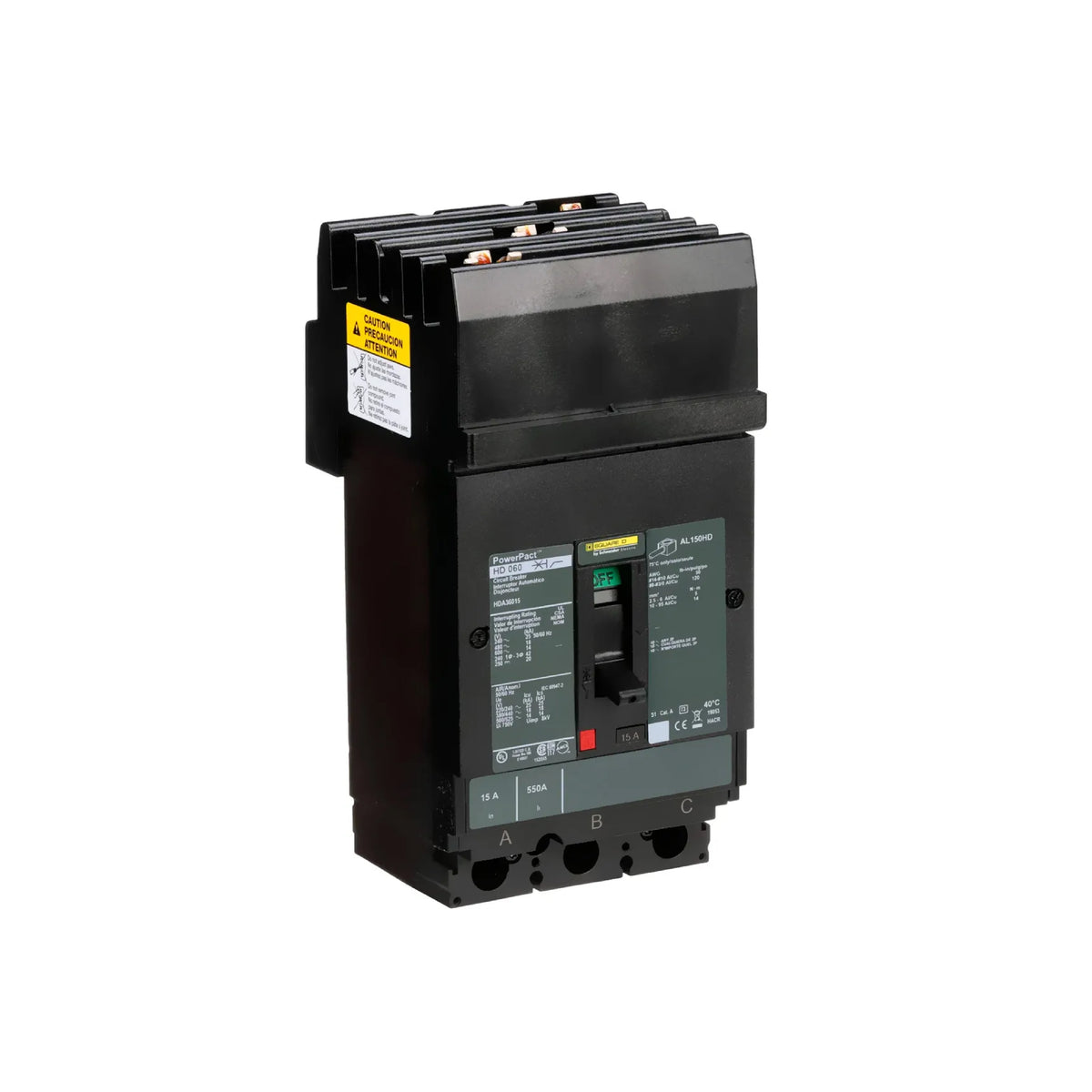 Interruptor Termomagnético Power Pact H 3P 15 A I-Line Schneider Electric HDA36015