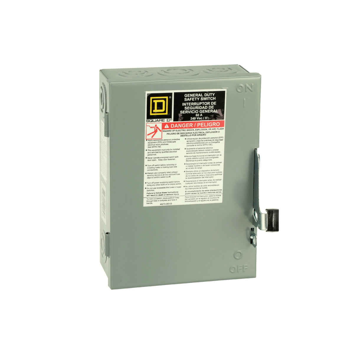Interruptor de Seguridad 3 Polos 60A Schneider Electric DU322