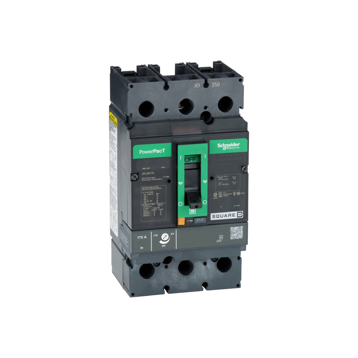 J 18 kA 2 P 600V 175A Schneider Electric JDL26175