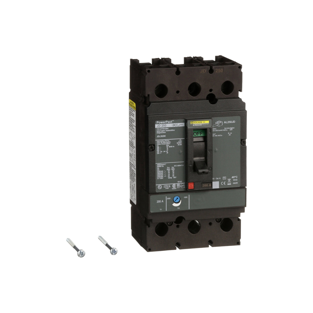 J 18 kA 2 P 600V 200A Schneider Electric JDL26200