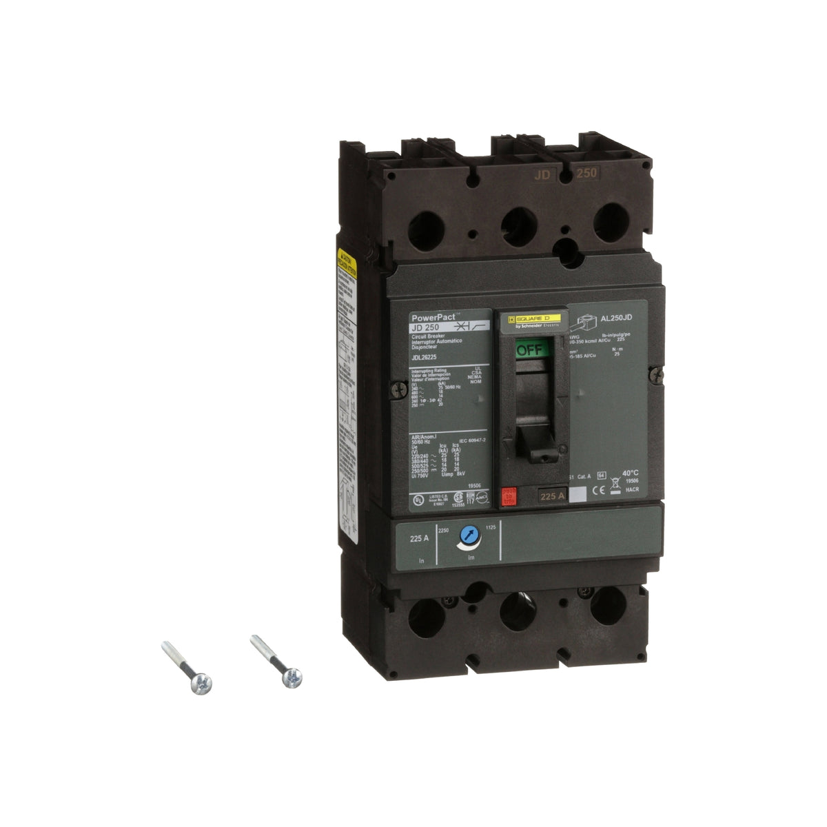 J 18 kA 2 P 600V 225A Schneider Electric JDL26225