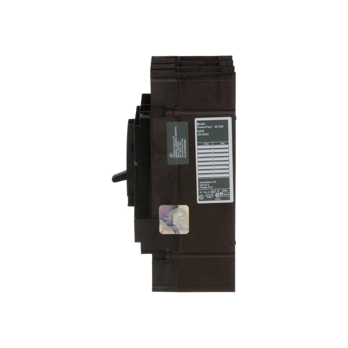 J 18 kA 2 P 600V 225A Schneider Electric JDL26225