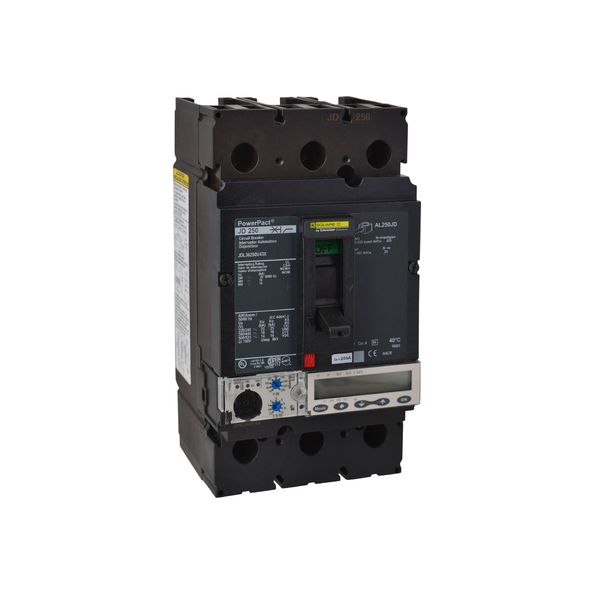 J 18 kA 480V 3 P 250A Micrologic Schneider Electric JDL36250U43X