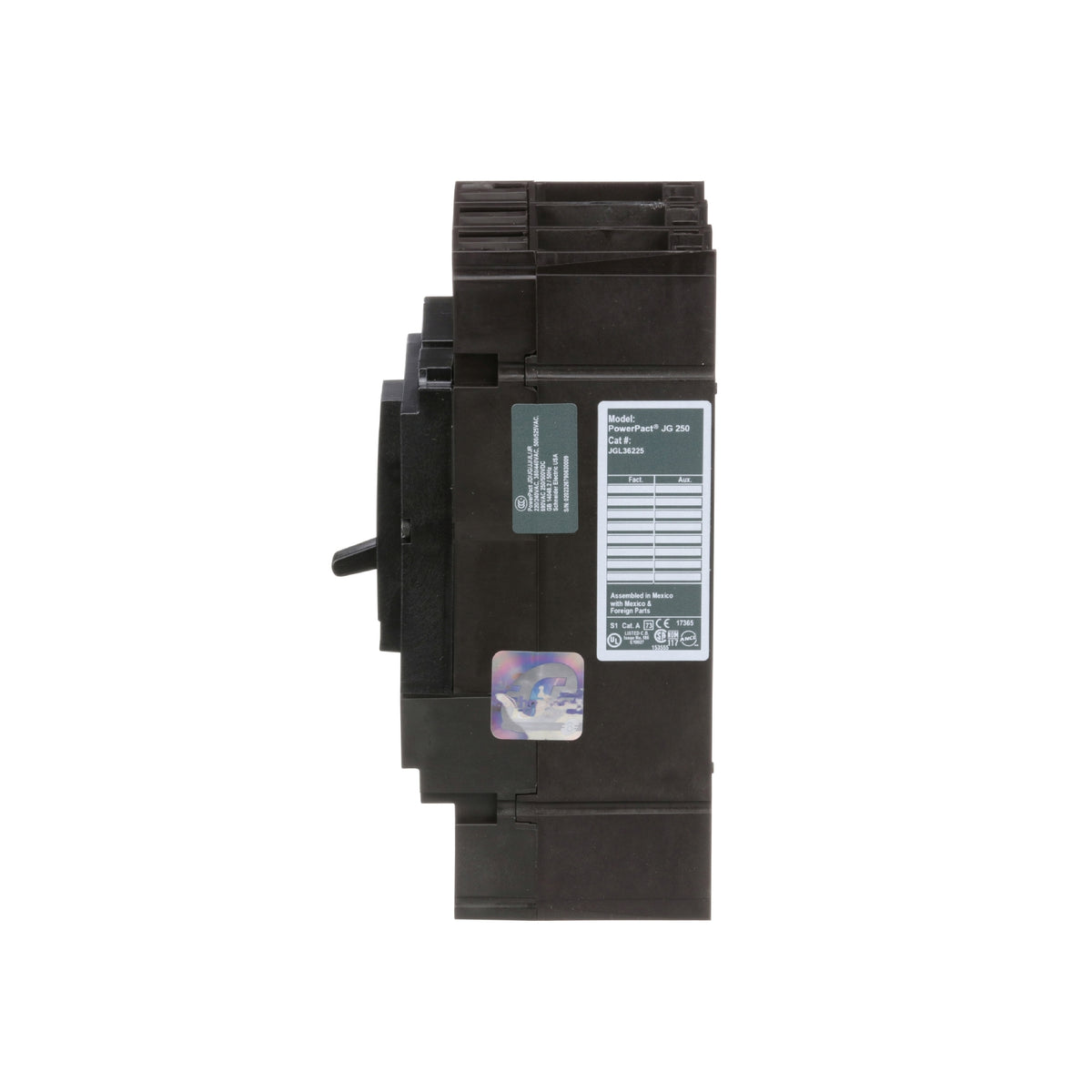 Interruptor Termomagnético Powerpact J, de 225A, 3 Polos, 35 kA a 600V, Zapatas Schneider Electric JGL36225