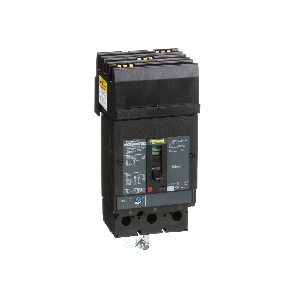 Interruptor Termomagnético Powerpact J, de 200A, 3 Polos, 25 kA a 600V, Zapatas Schneider Electric JJA36200