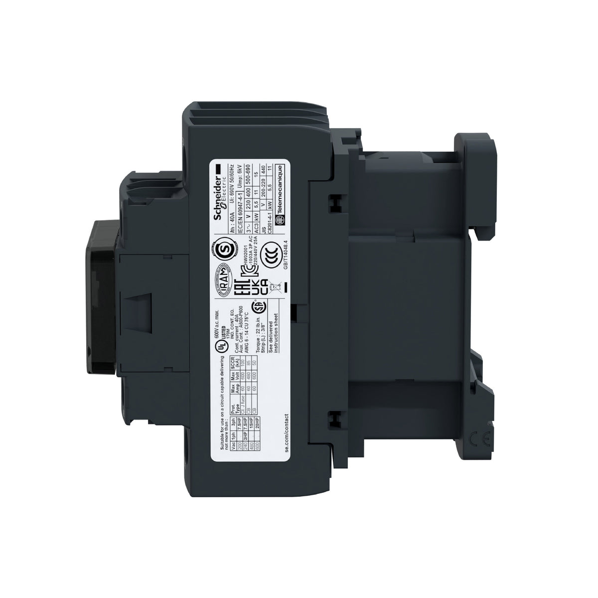 Tesys D-Contactor-3 P AC-3-<=440 V 18 A-Bobina 24 V CA Schneider Electric LC1D18B7