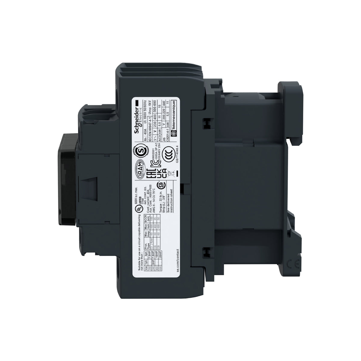 Tesys D-Contactor-3 P AC-3-<=440 V 25 A-Bobina 48 V CA Schneider Electric LC1D25E7