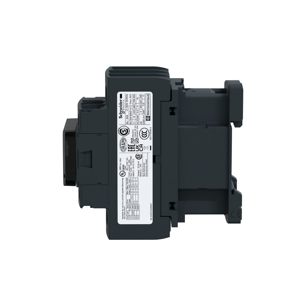 Contactor Tesysd de 25A, 440V, 3 Polos, 3 Fases, Bobina de 110V Schneider Electric LC1D25F7