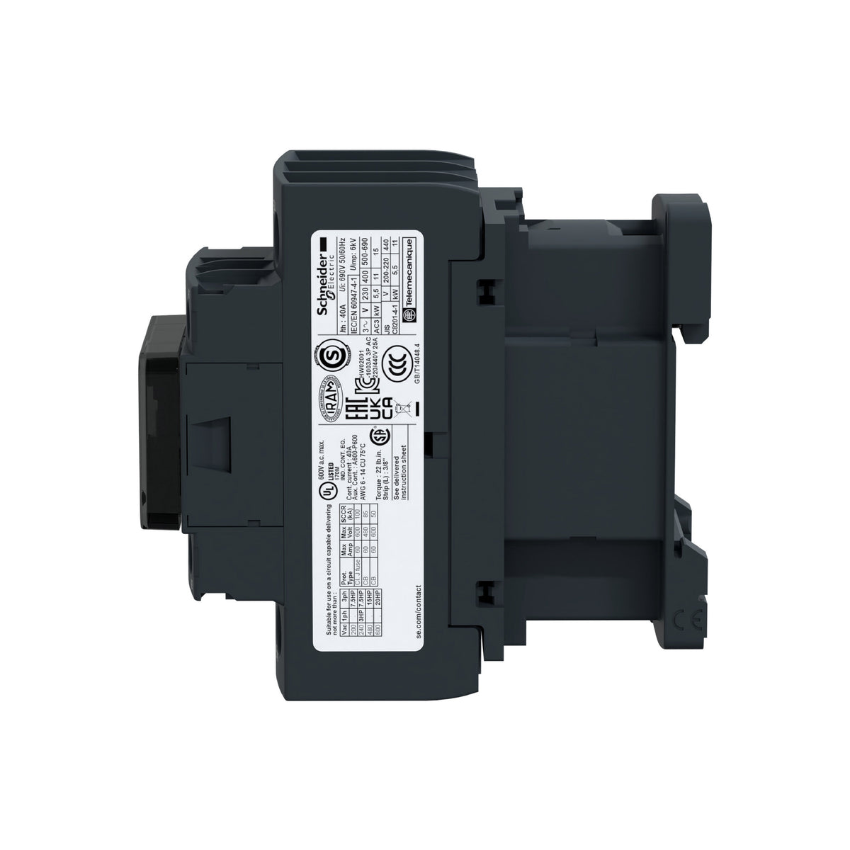 Tesys D-Contactor-3 P AC-3-<=440 V 38 A-Bobina 24 Vcd-Antip Schneider Electric LC1D38BD