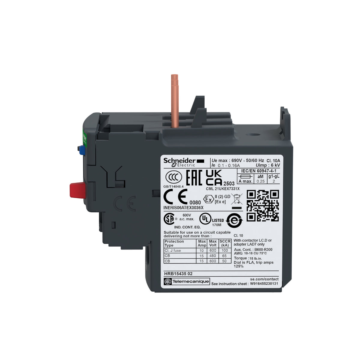 Tesys D-Relevador S de Protección Térmica-9...13 A-Clase 10A Schneider Electric LRD16