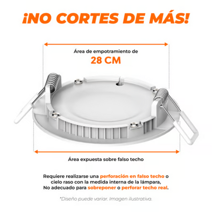Lámpara de Techo LED Bucaramanga IX Empotrable Luz Fría 24W Blanco Tecnolite