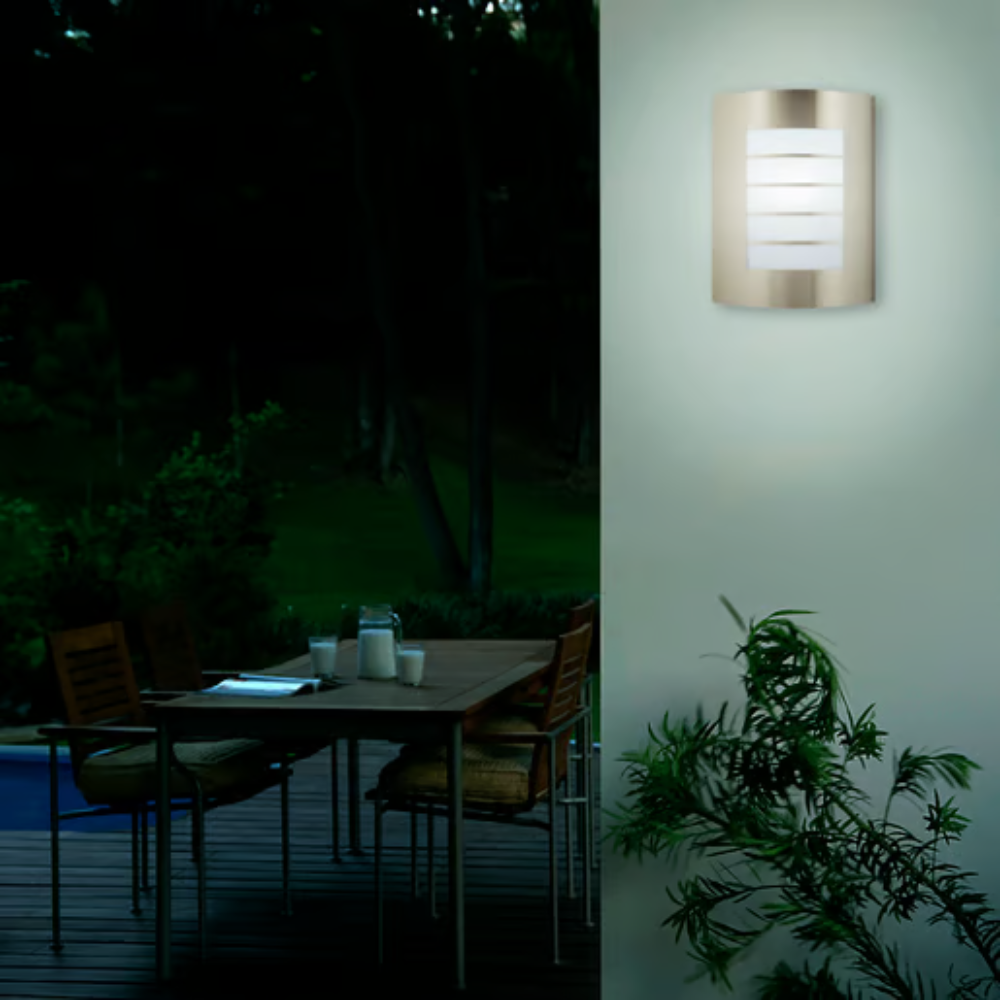 Lámpara de pared exterior E27 Satinado 15W Turin Tecnolite