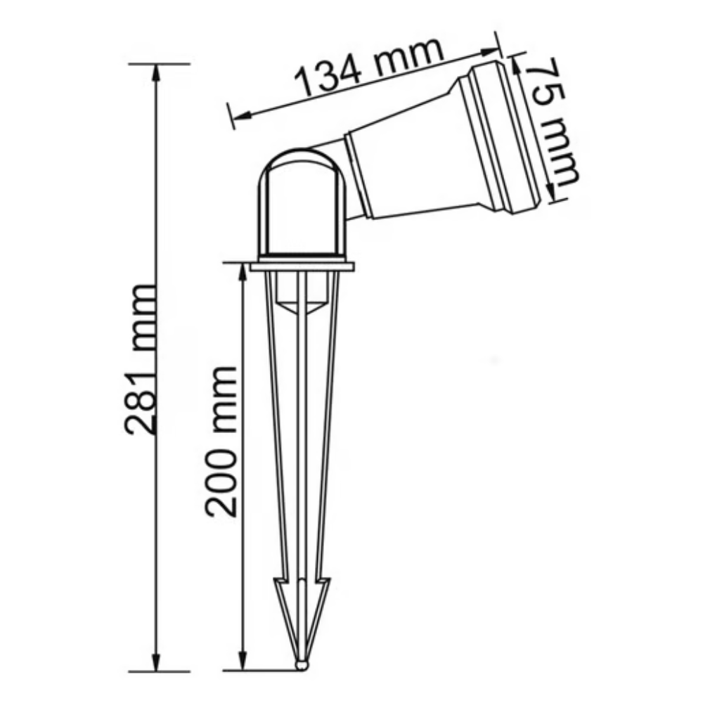 Lámpara  para jardin Base GU10 Negro Tecnolite