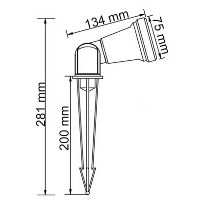 Lámpara tipo estaca para jardin GX5.3 50W Verde Tecnolite