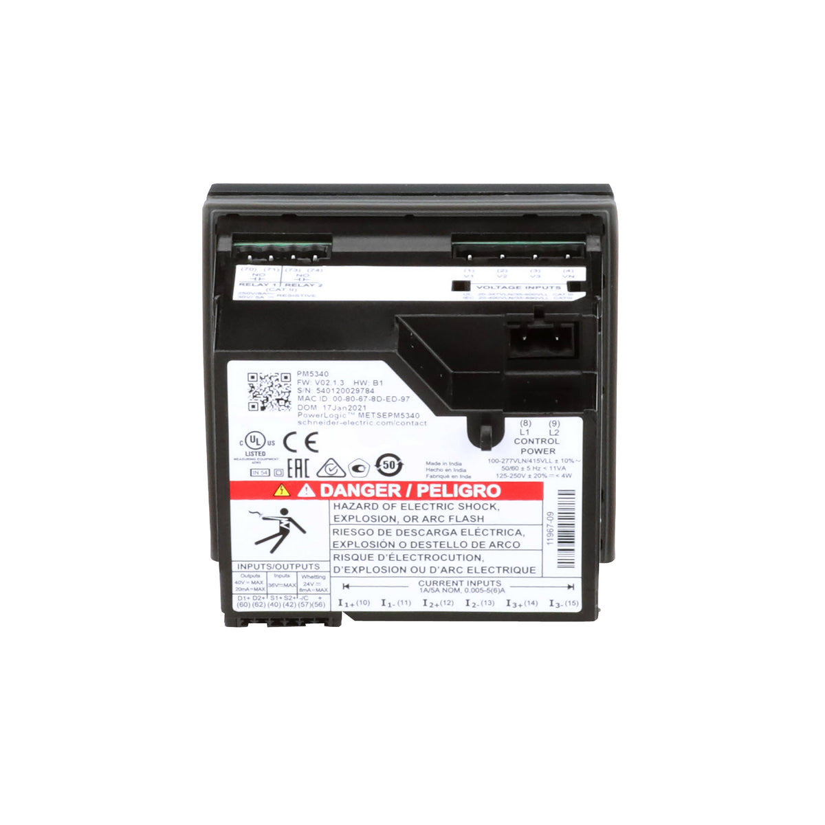 PM5340 Analizador con ETHERNET-Hasta 31st H-256k 2di/2do 35 Alarmas-Panel Schneider Electric METSEPM5340