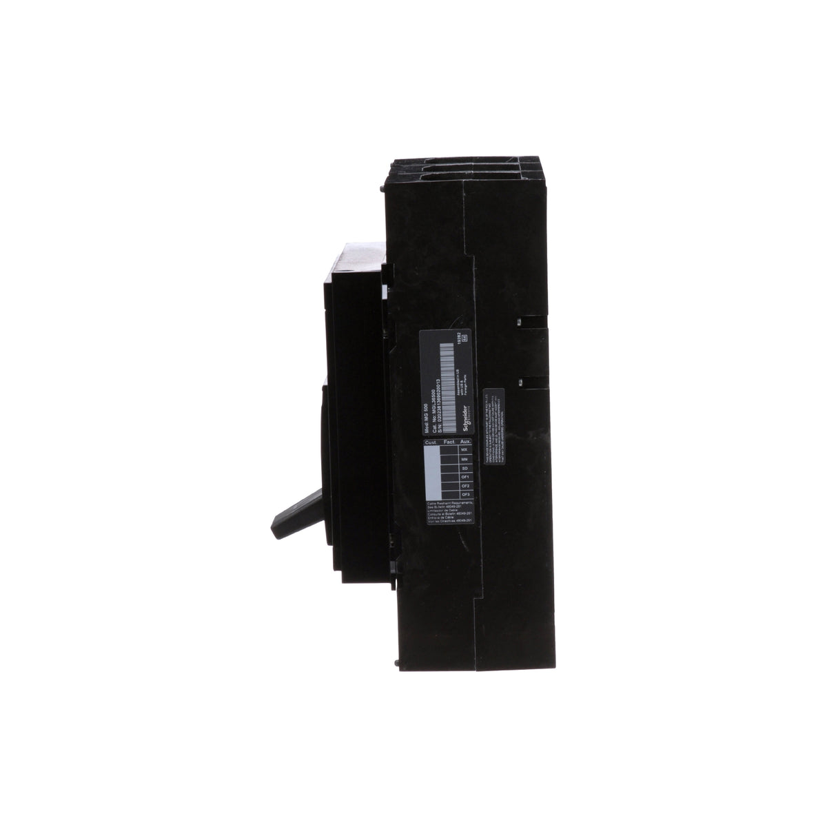 Interruptor Electrónico Powerpact M, de 500A, 3 Polos, 18 kA a 600V, Zapatas, Et1.0 Schneider Electric MGL36500