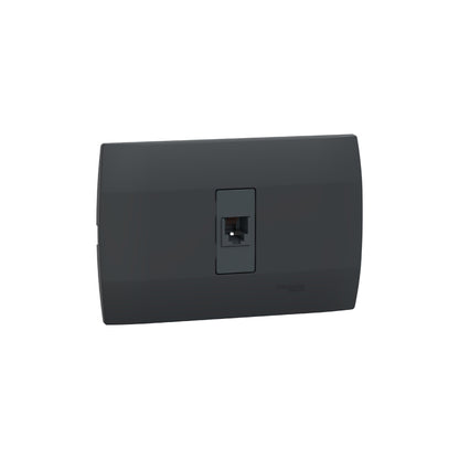 Placa con Toma de Datos Tipo RJ11 de Marisio en Color Negro de 1 Módulo Schneider Electric MWD64907