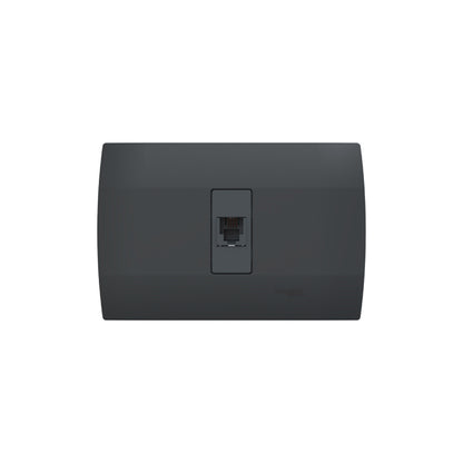 Placa con Toma de Datos Tipo RJ11 de Marisio en Color Negro de 1 Módulo Schneider Electric MWD64907