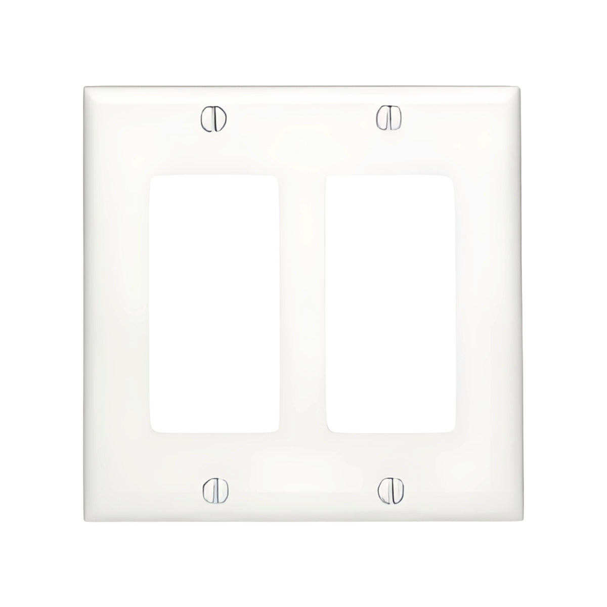 Placa de 2 Ventanas para Contacto GFCI Blanco Decora Leviton