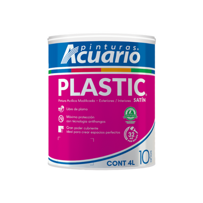 Pintura Blanca Cover Plastic 4 Lts  Acuario