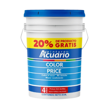 Pintura Blanca Vinilica - Acrilica Súper Cubetón 22.8 Litros Acuario