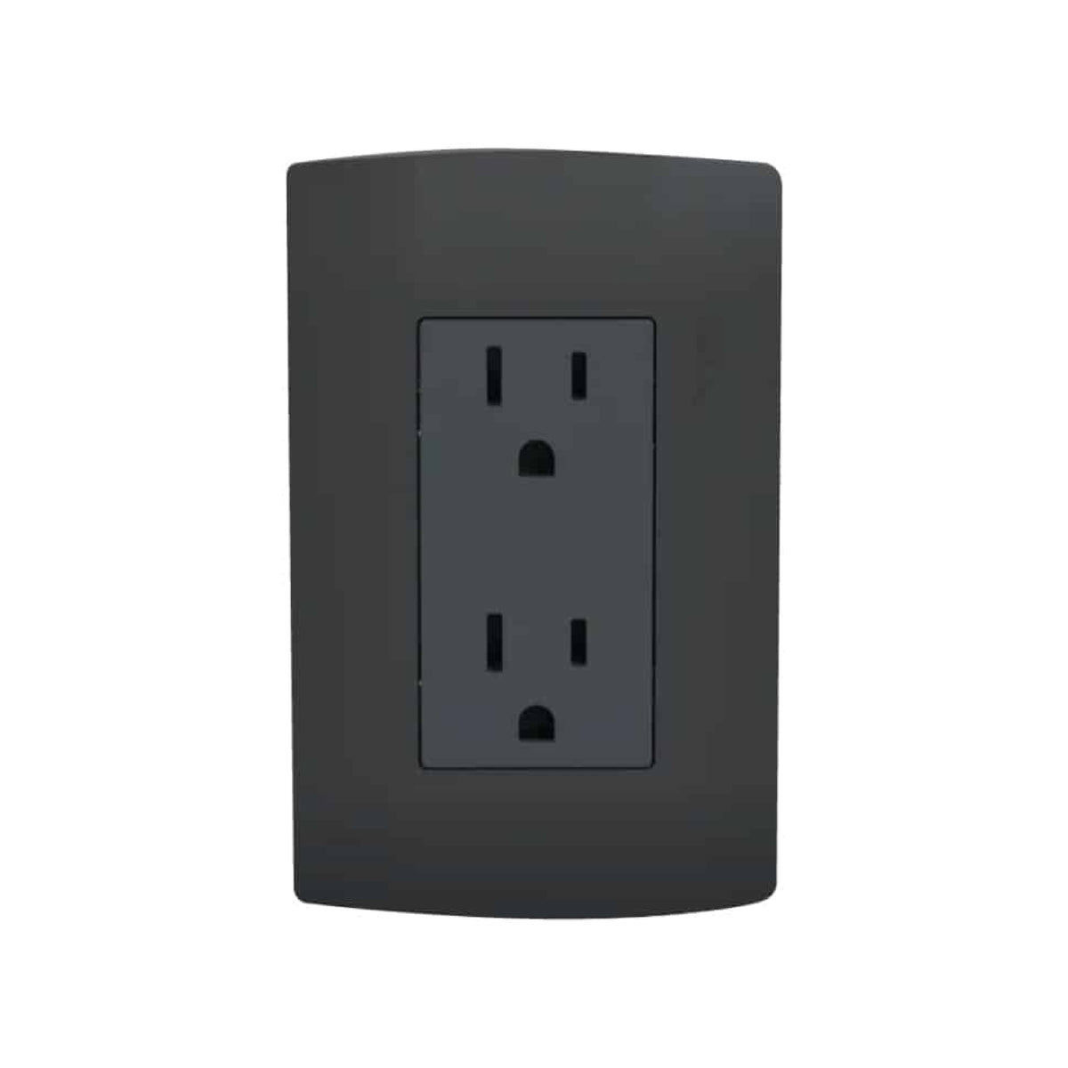 Placa Armada con Contacto Dúplex 2P+T 15A color Negro Marisio Schneider Electric MWD60607