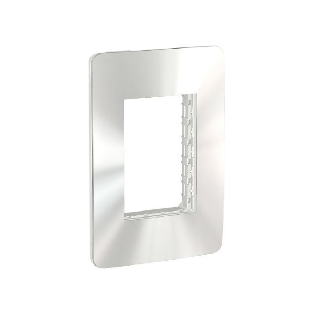 Placa de 3 Módulos y 1 Segmento color Cromo Orion Schneider Electric S737103425
