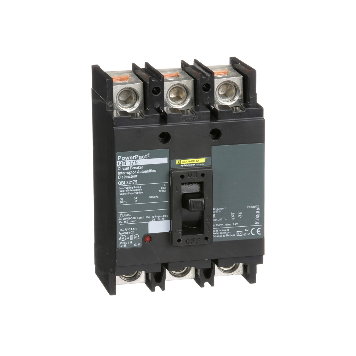 Mccb 3 P 240V 175A Schneider Electric QBL32175