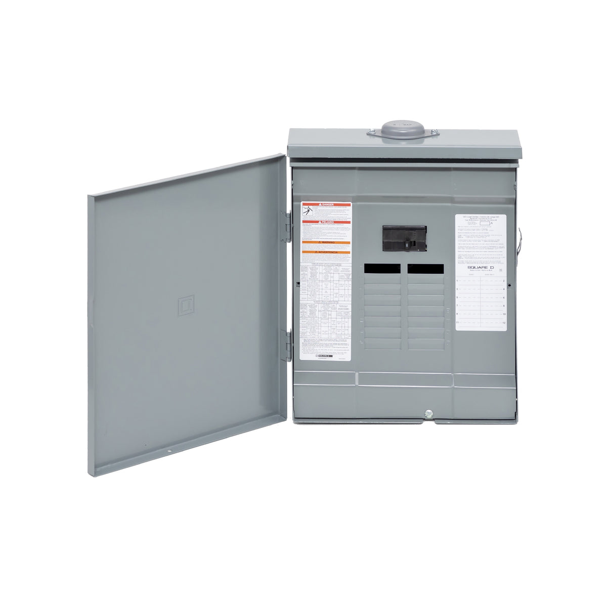 Centro de Carga QO Interruptor Principal 100 A, 1 F, 3H 12 Espacios, NEMA3R, Pon Schneider Electric QO112M100PRB