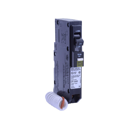 Interruptor Termomagnético QO CAFI 1 Polo, 20 A, 10 kA, Enchufable Schneider Electric QO120CAFI