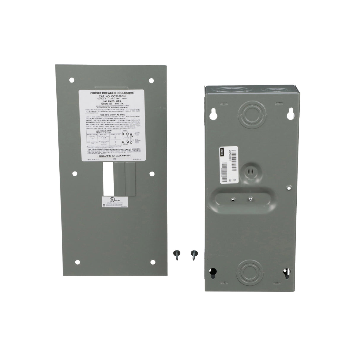 Centro de Carga QO, Gabinete para I Termomag, 100 A, 1 F, 3H, 2 Espacios NEMA 1 Empotrar Schneider Electric QO2100BNF