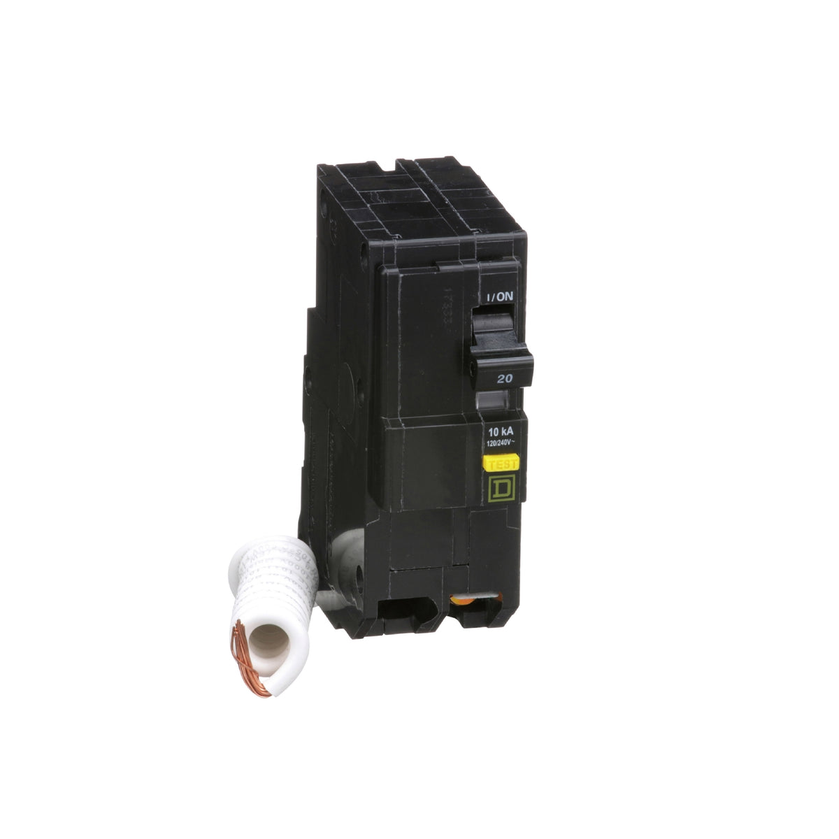 Interruptor Termomagnético Square D de 2 Polos, 20A, Falla Tierra 6ma, Enchufable Schneider Electric QO220GFI