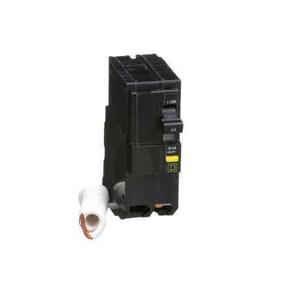 Interruptor Termomagnético Square D de 2 Polos, 20A, Falla Tierra 6ma, Enchufable Schneider Electric QO220GFI