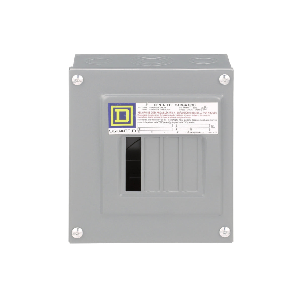 Centro de Carga QO Square D 60A 2F 4P NEMA1 de Sobreponer Schneider Electric QOD4S